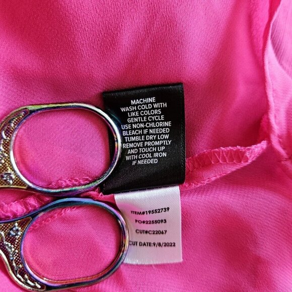 Torrid Top 3X Pink Babydoll Semi Sheer High Smocked NeckCuffs Long Sleeve Ruffle - Picture 5 of 16